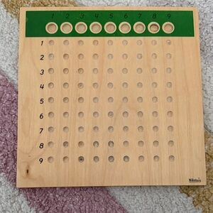 Montessori Division Board used for teaching basic division concepts to children